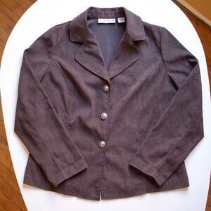 Sag Harbor Stretch Brown Suede Shirt Jacket Size Medium